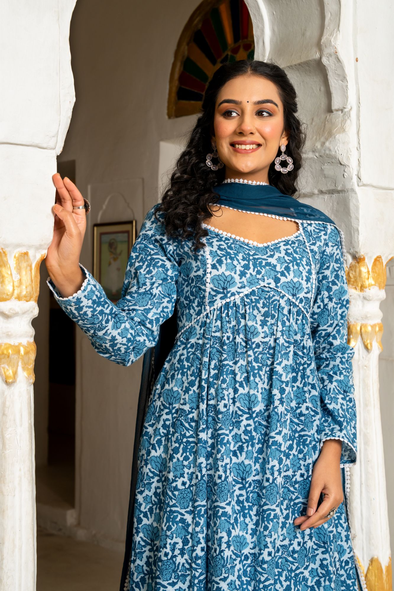 INDIGO BREEZE COTTON KURTA SET