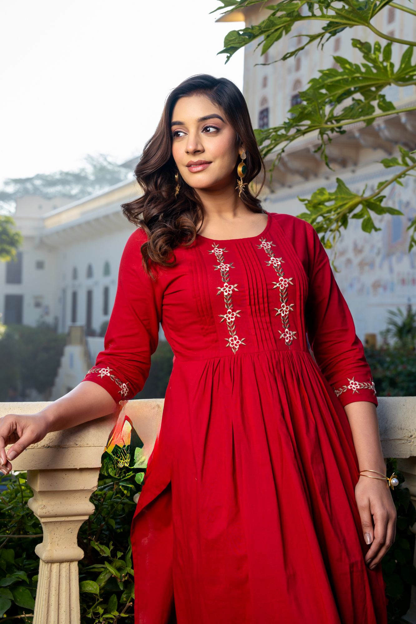 RUBORA COTTON EMBROIDERY KURTA SET