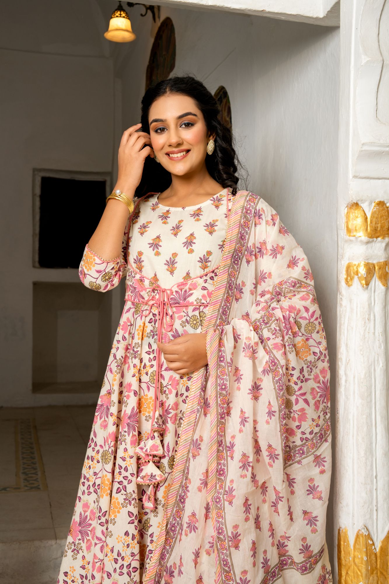 CHANDRIKA EMBROIDERY COTTON SUIT SET