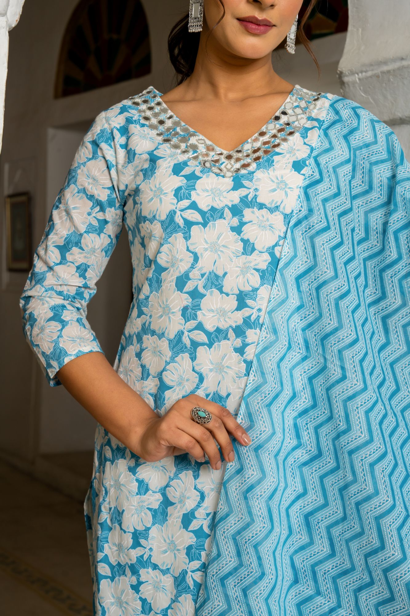 TARINI EMBROIDERY COTTON KURTA SET