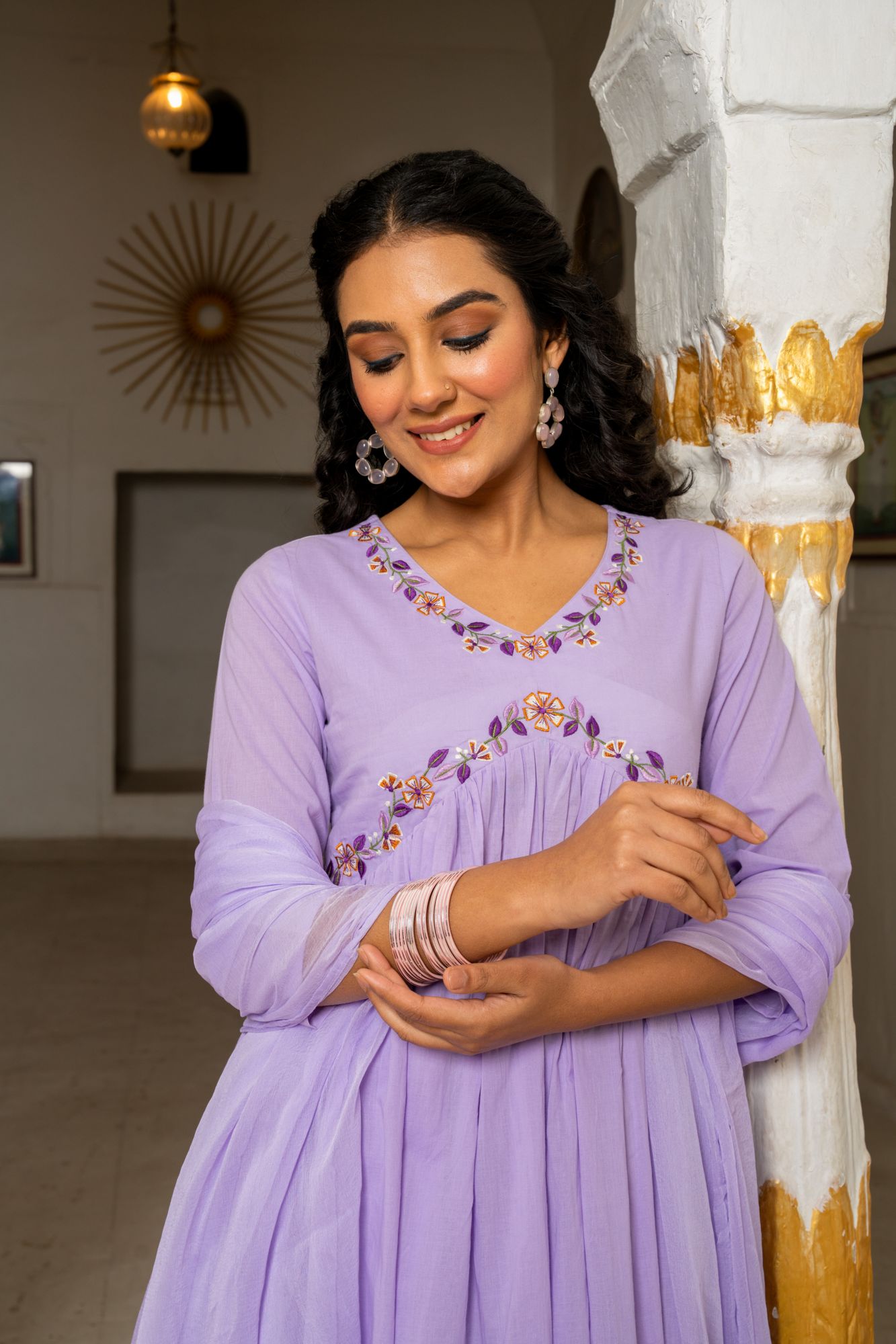 LAVIKA COTTON EMBROIDERY KURTA SET