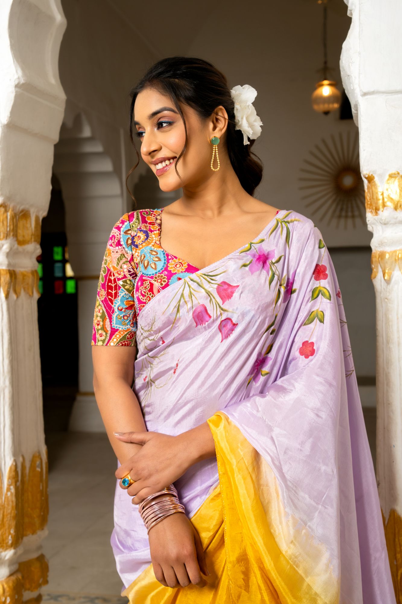 RANGVI SILK HAND-PAINTED SAREE