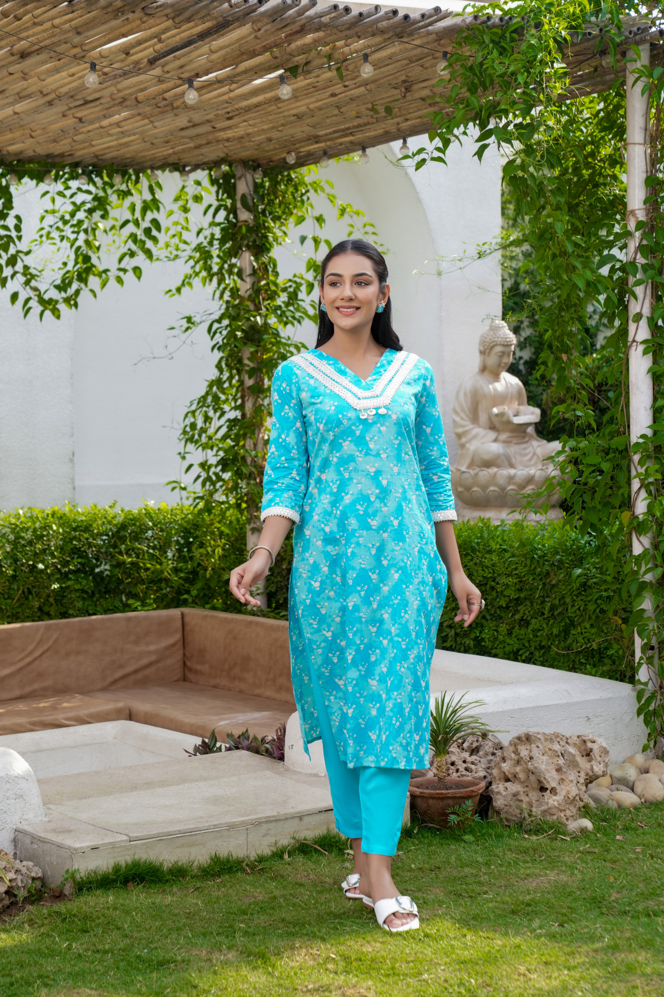 SEASHELL PRINTED COTTON SUIT SET