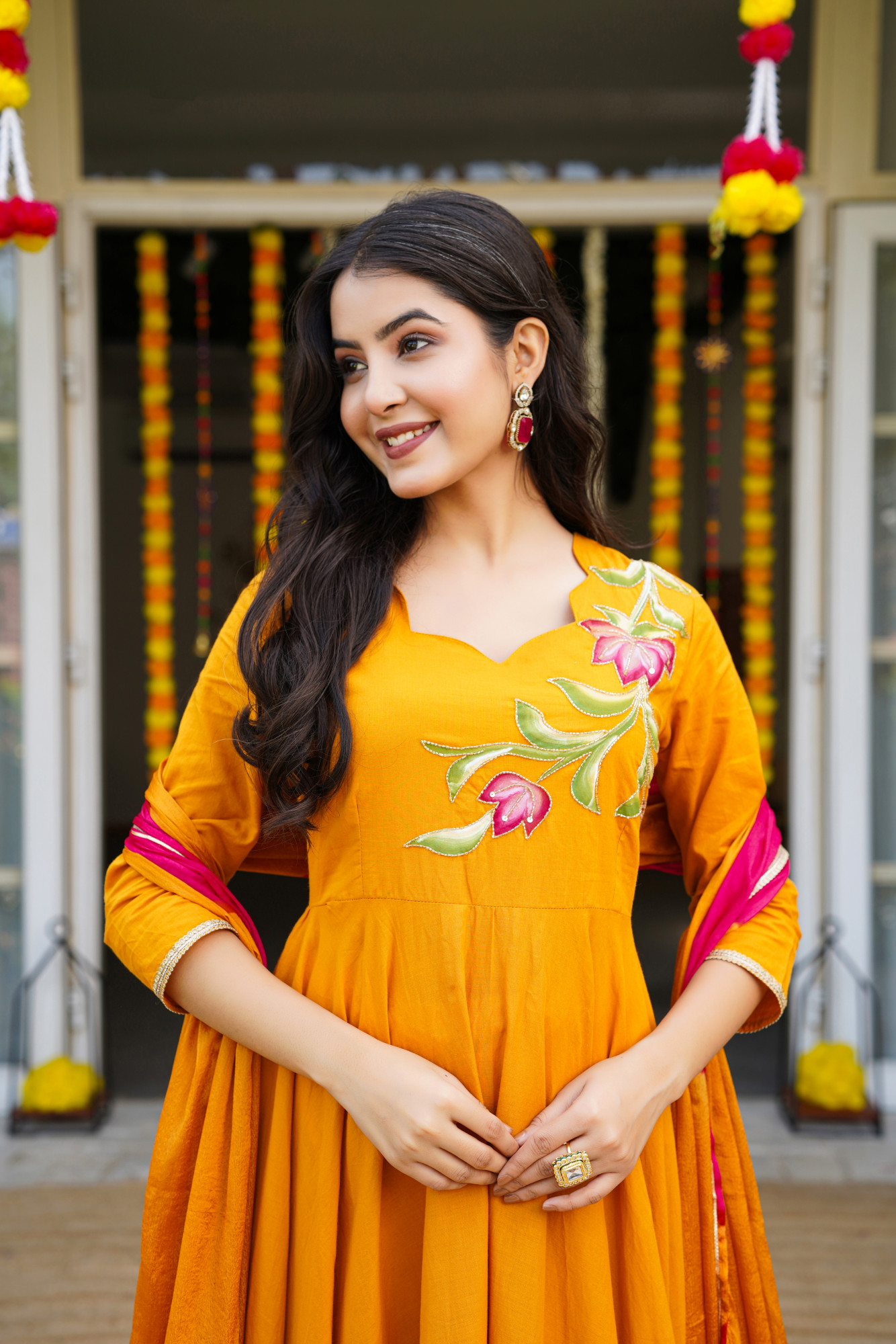 GOLDEN GRACE ANARKALI SET