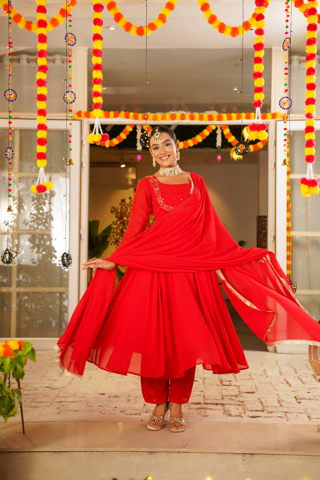 RED ROYALE ANARKALI SET