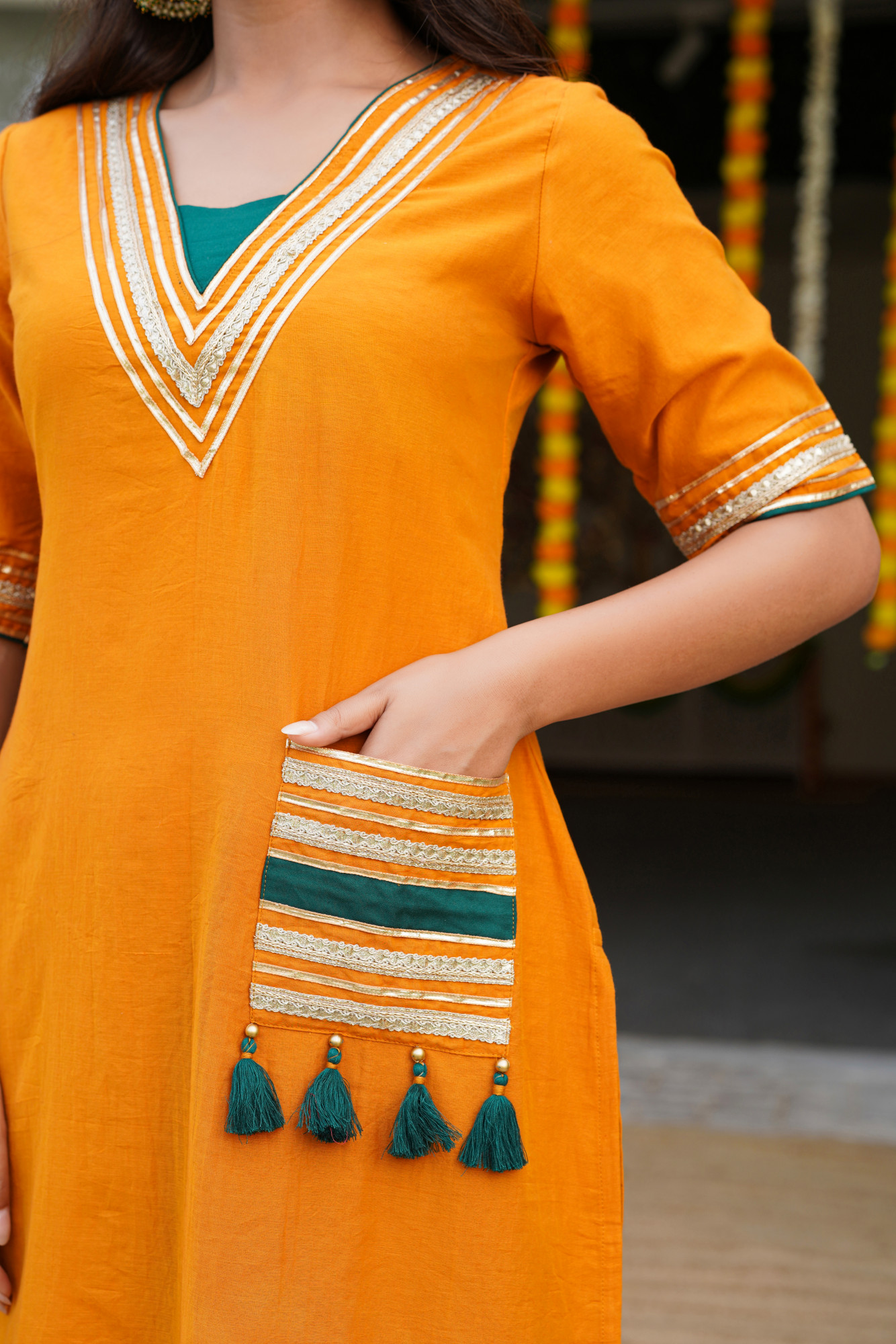 MUSTARD GLEAM KURTA SET