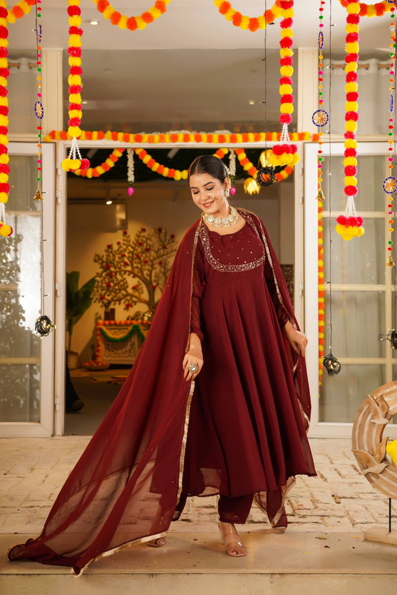 WINE ROYALE ANARKALI SET