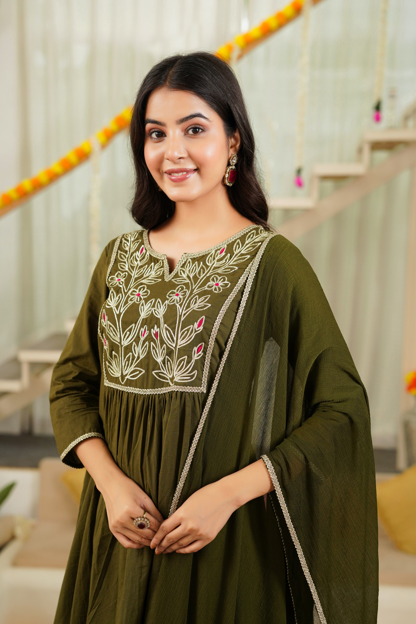 OLIVE DORI KURTA SET