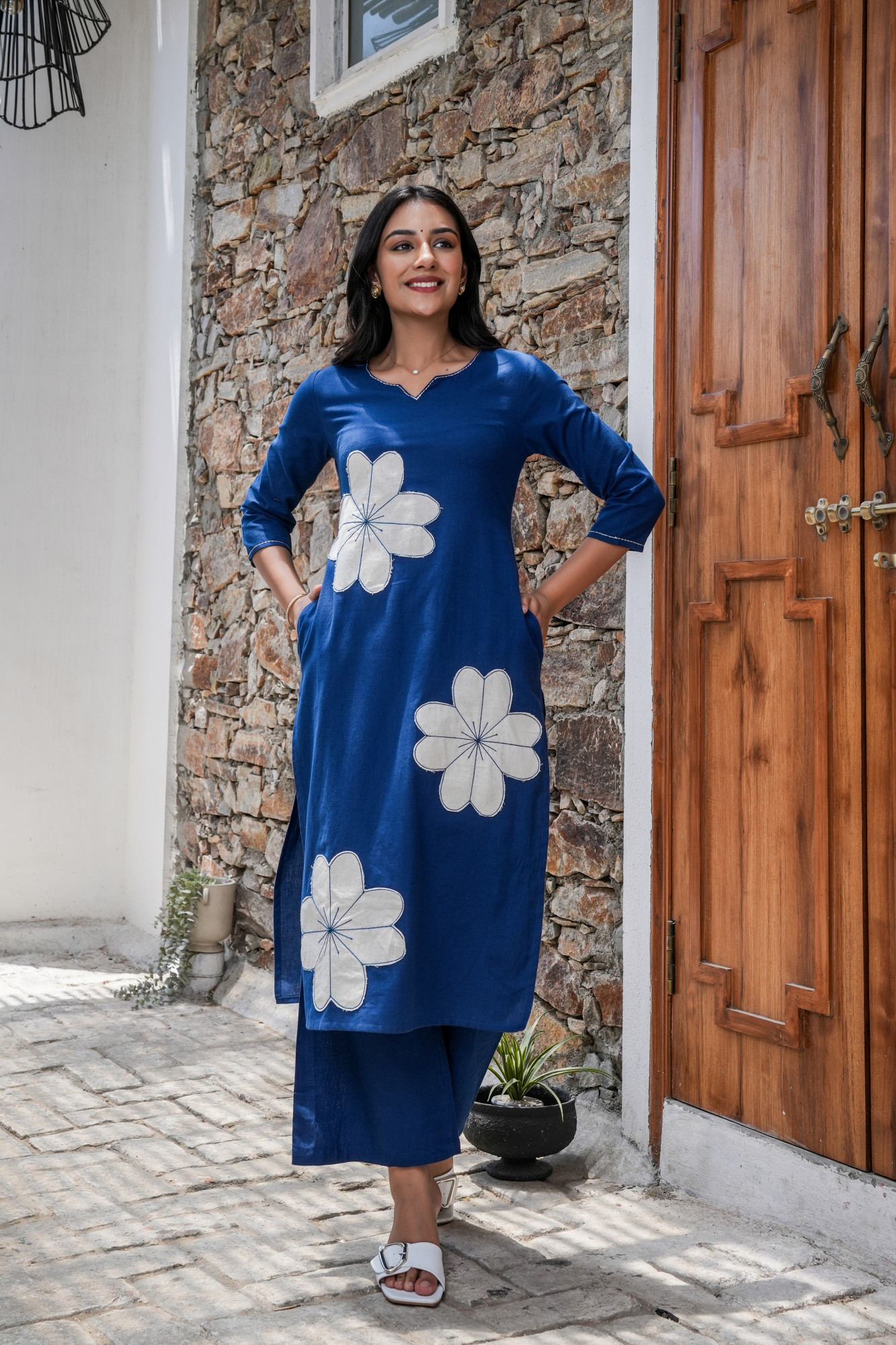 OCEAN MIST BLUE PATCH COTTON SET