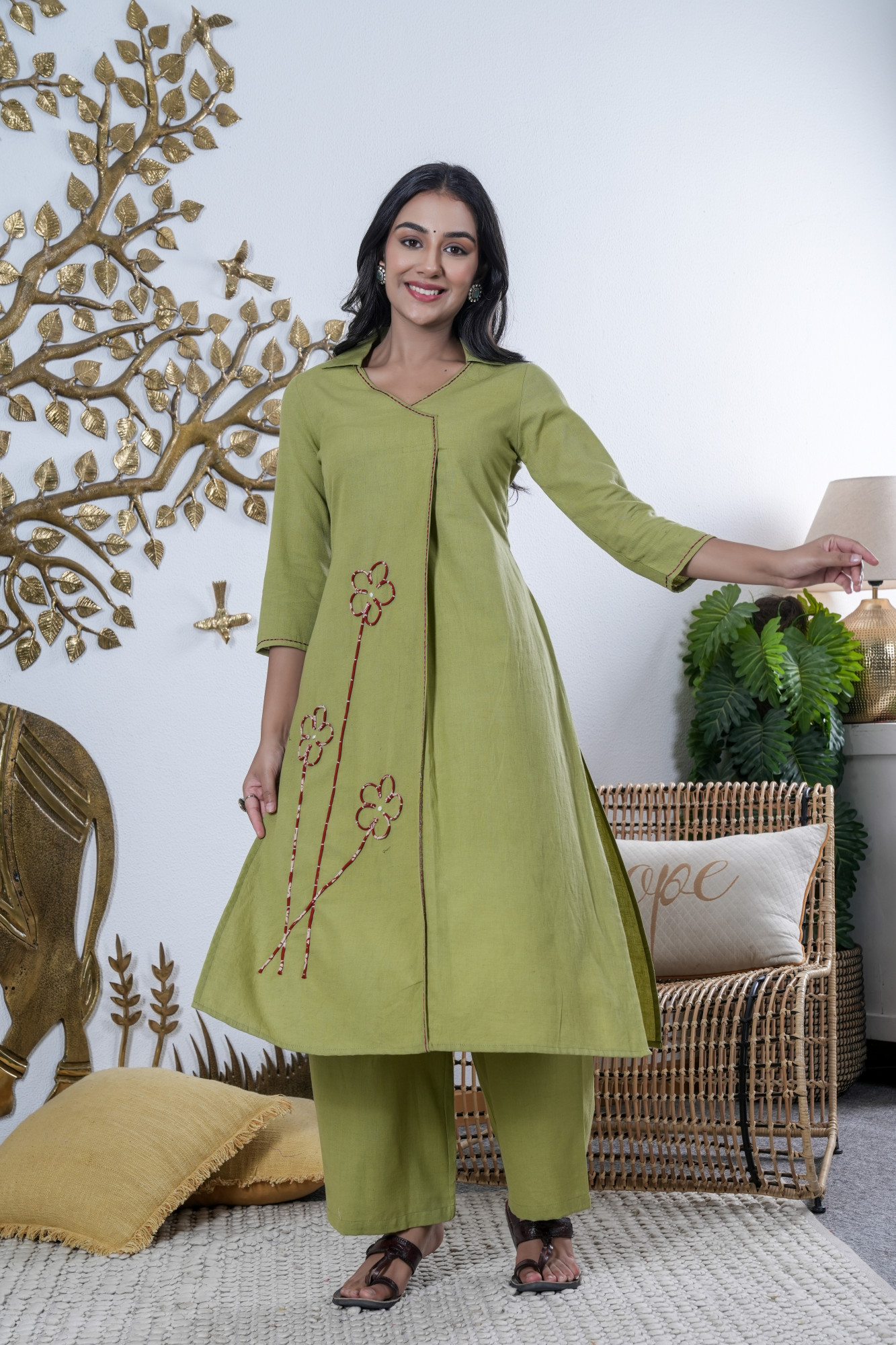 OLIVE BLOOM COTTON FLEX SET