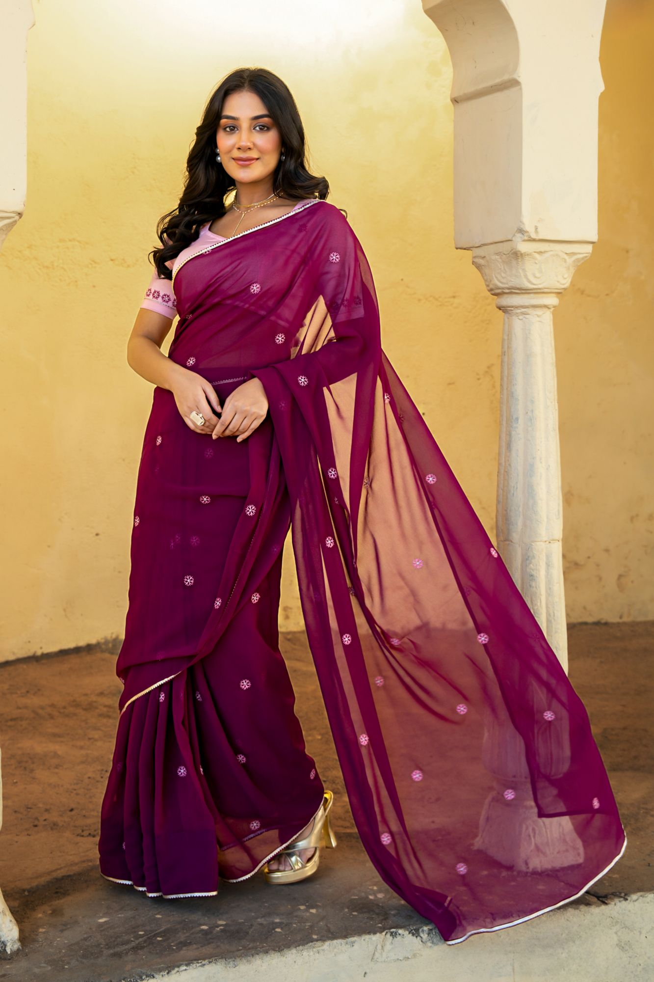 VIOLETTA GEORGETTE EMBROIDERY SAREE
