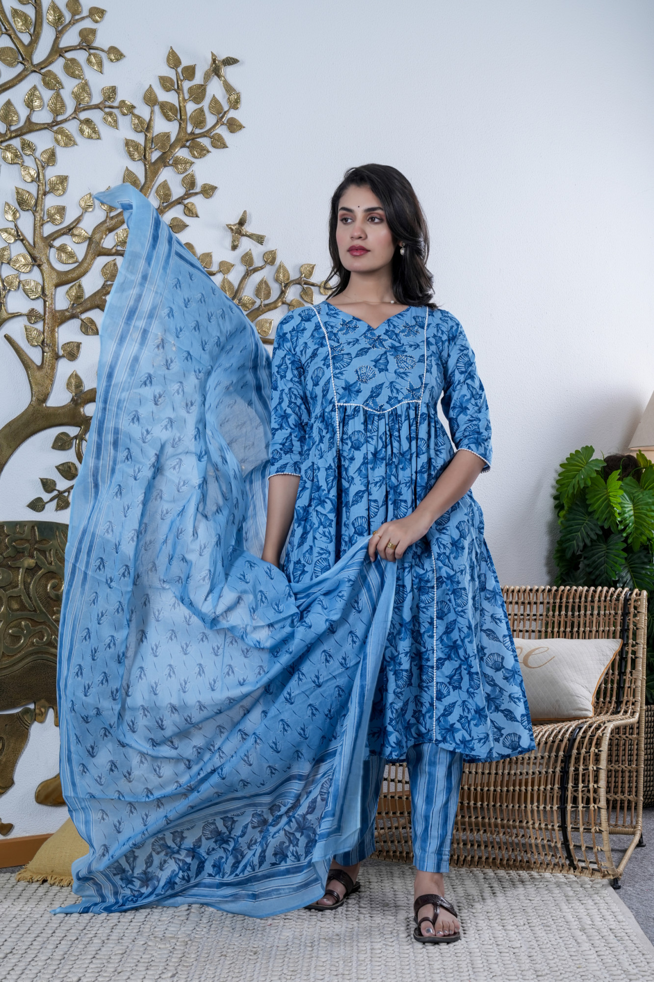 NEEL KANTHA BHARAI COTTON SUIT