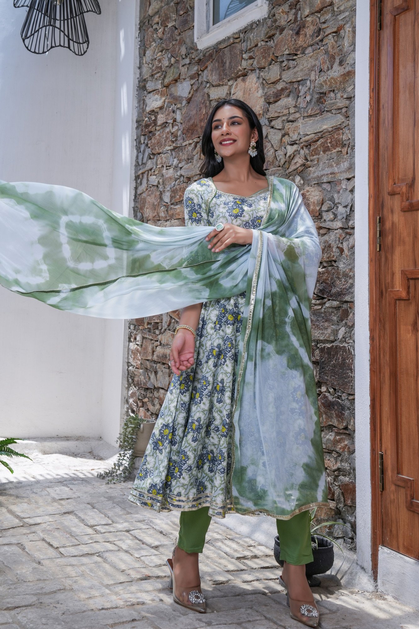 PHOOLWARI SKY BLOOM COTTON ANARKALI