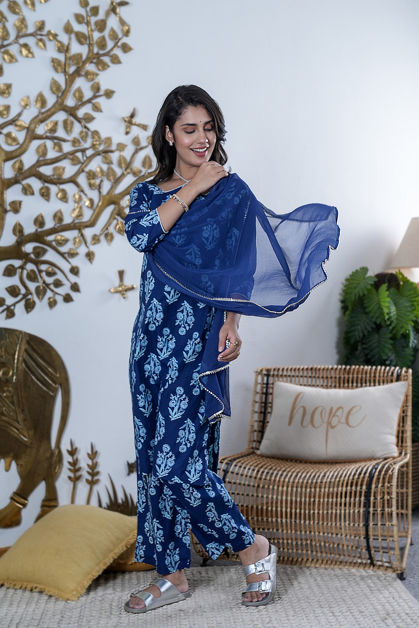 INDIRA NEEL COTTON SET