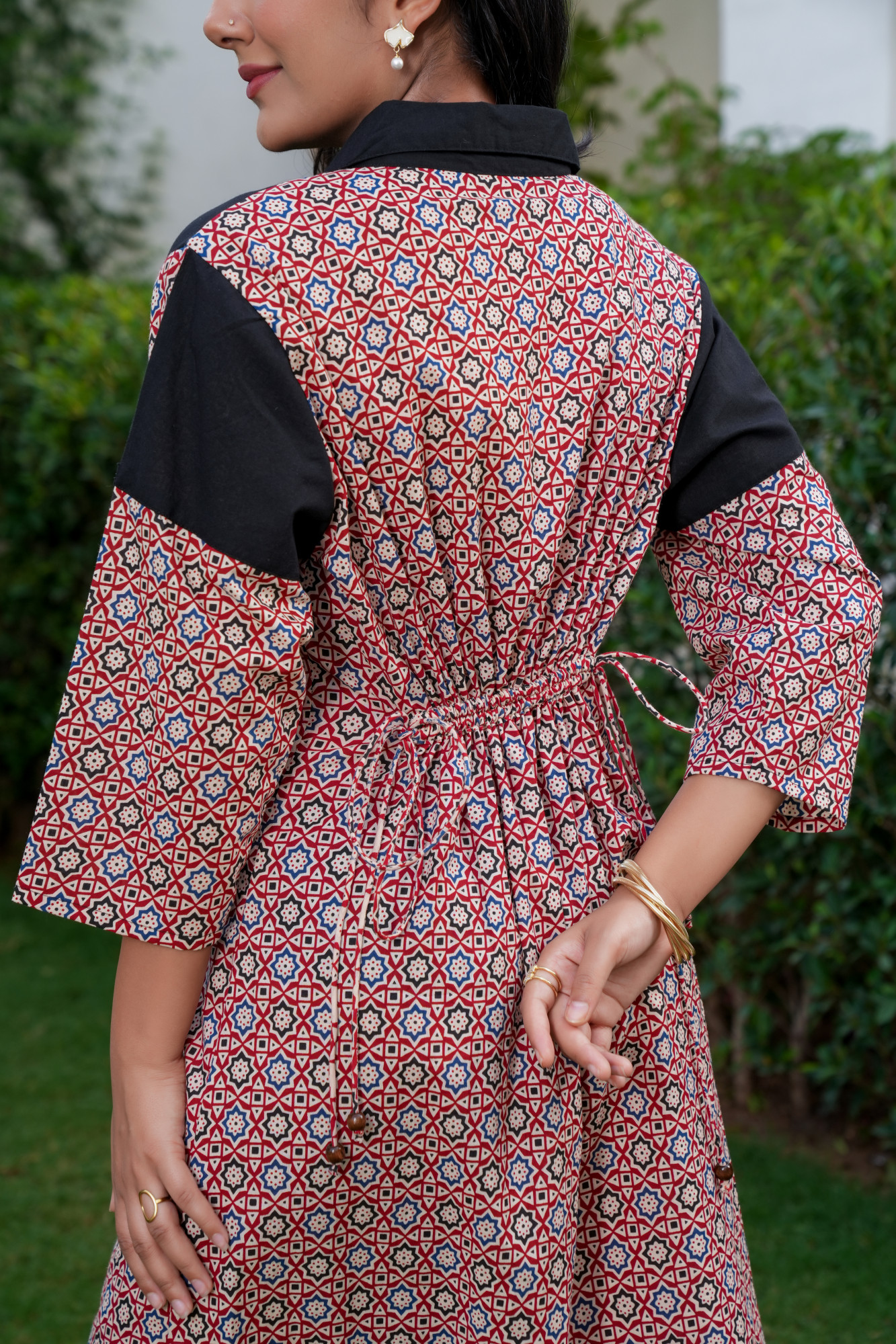 SHINE BLACK COTTON DRESS