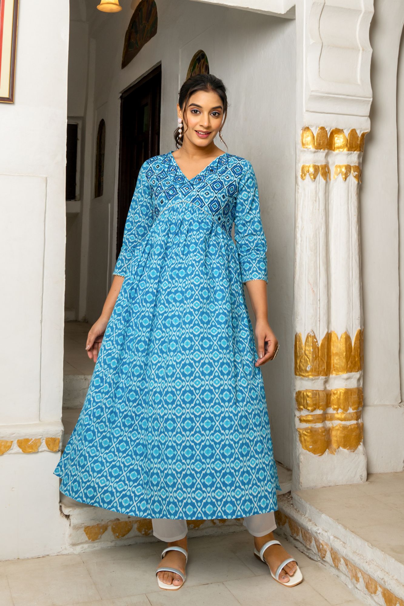 SKYLA COTTON MIRROR KURTA SET
