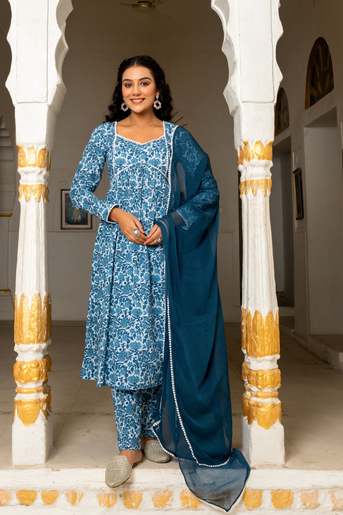 INDIGO BREEZE COTTON KURTA SET