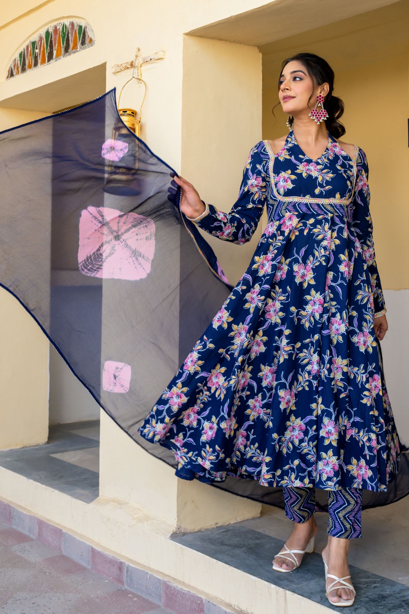 NAVYA COTTON LACE SUIT SET