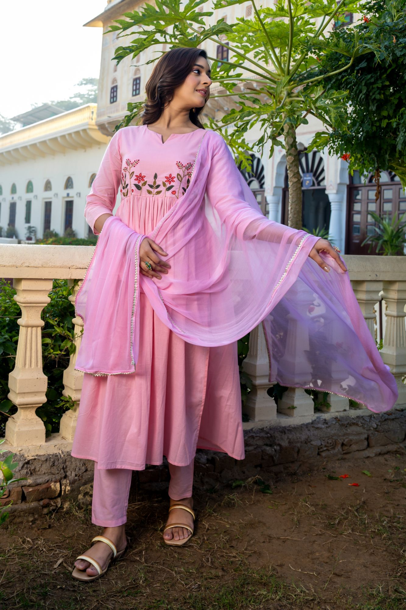 ROSALIE COTTON EMBROIDERY KURTA SET