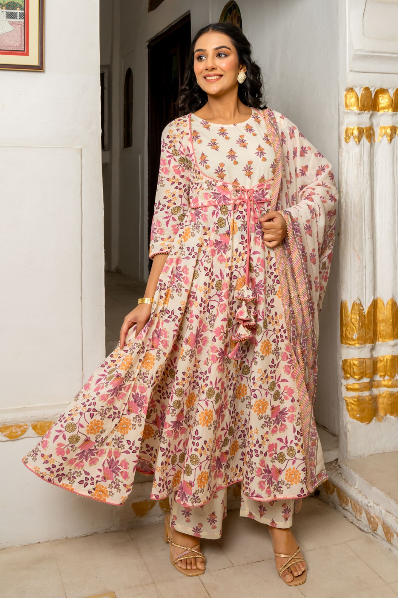 CHANDRIKA EMBROIDERY COTTON SUIT SET