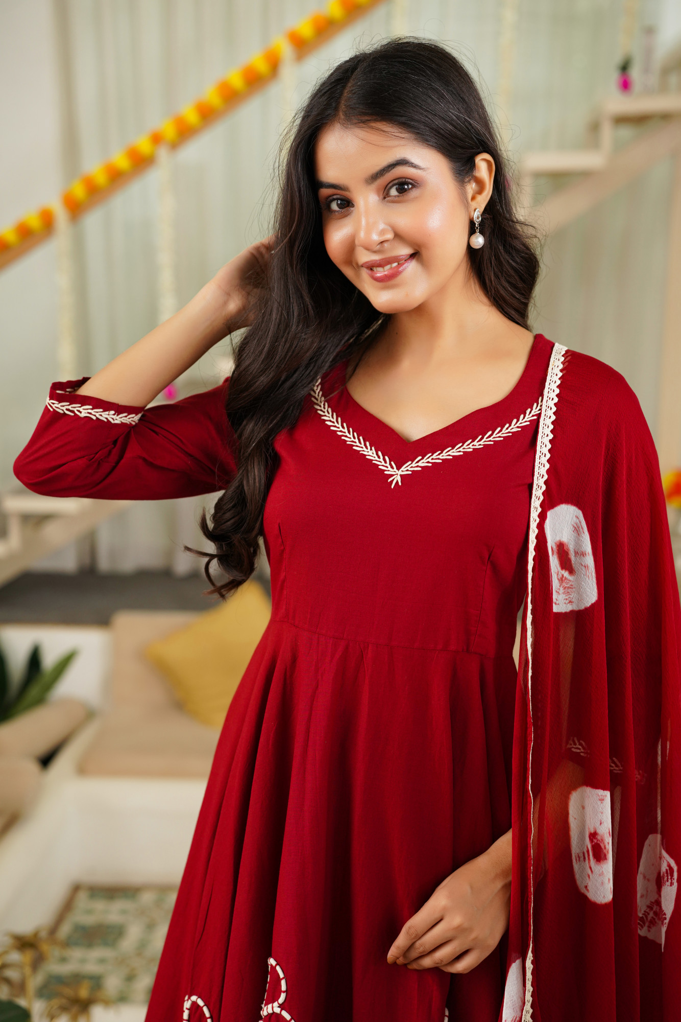 AURRA EMBROIDERED ANARKALI SET