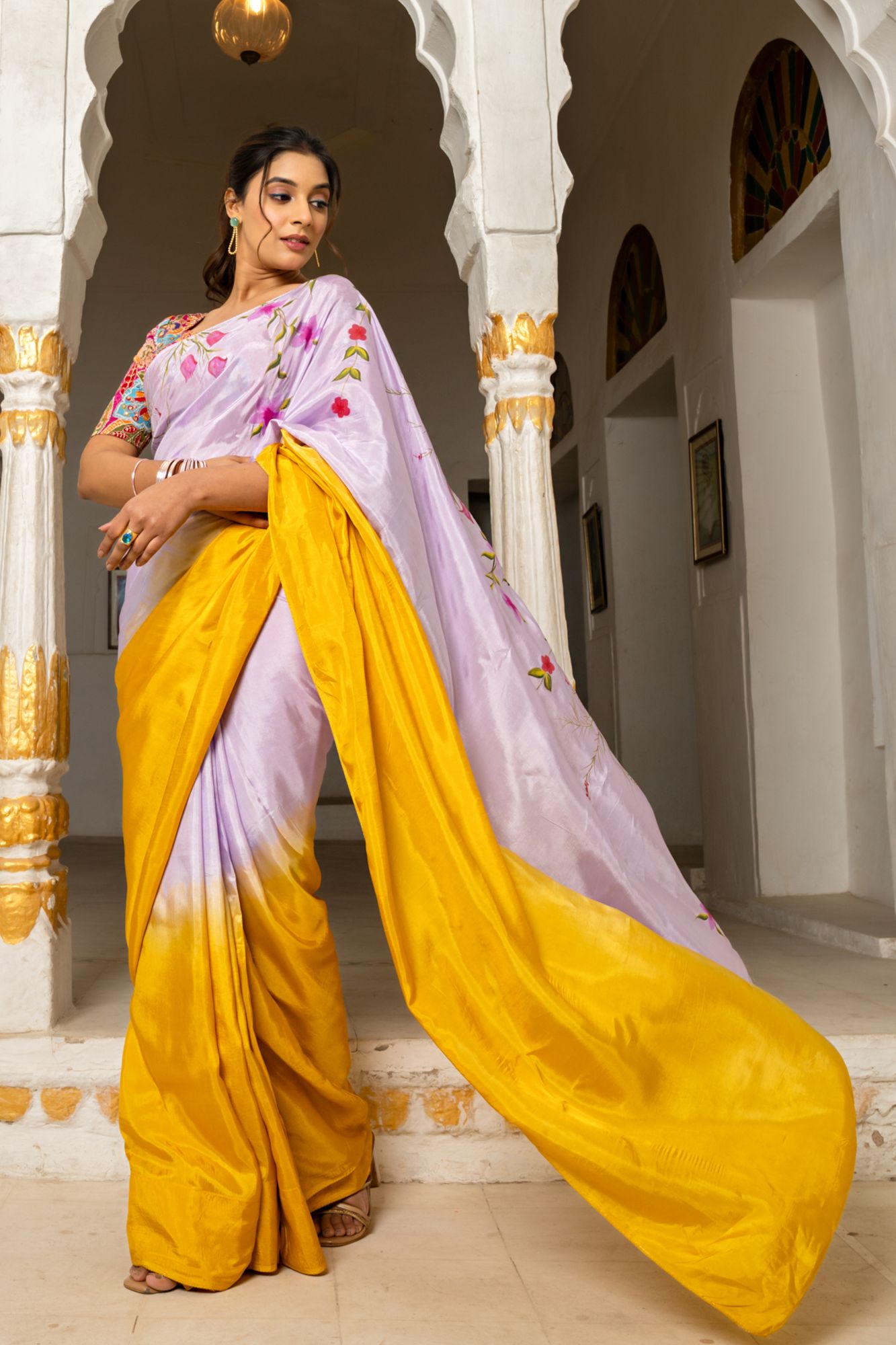 RANGVI SILK HAND-PAINTED SAREE