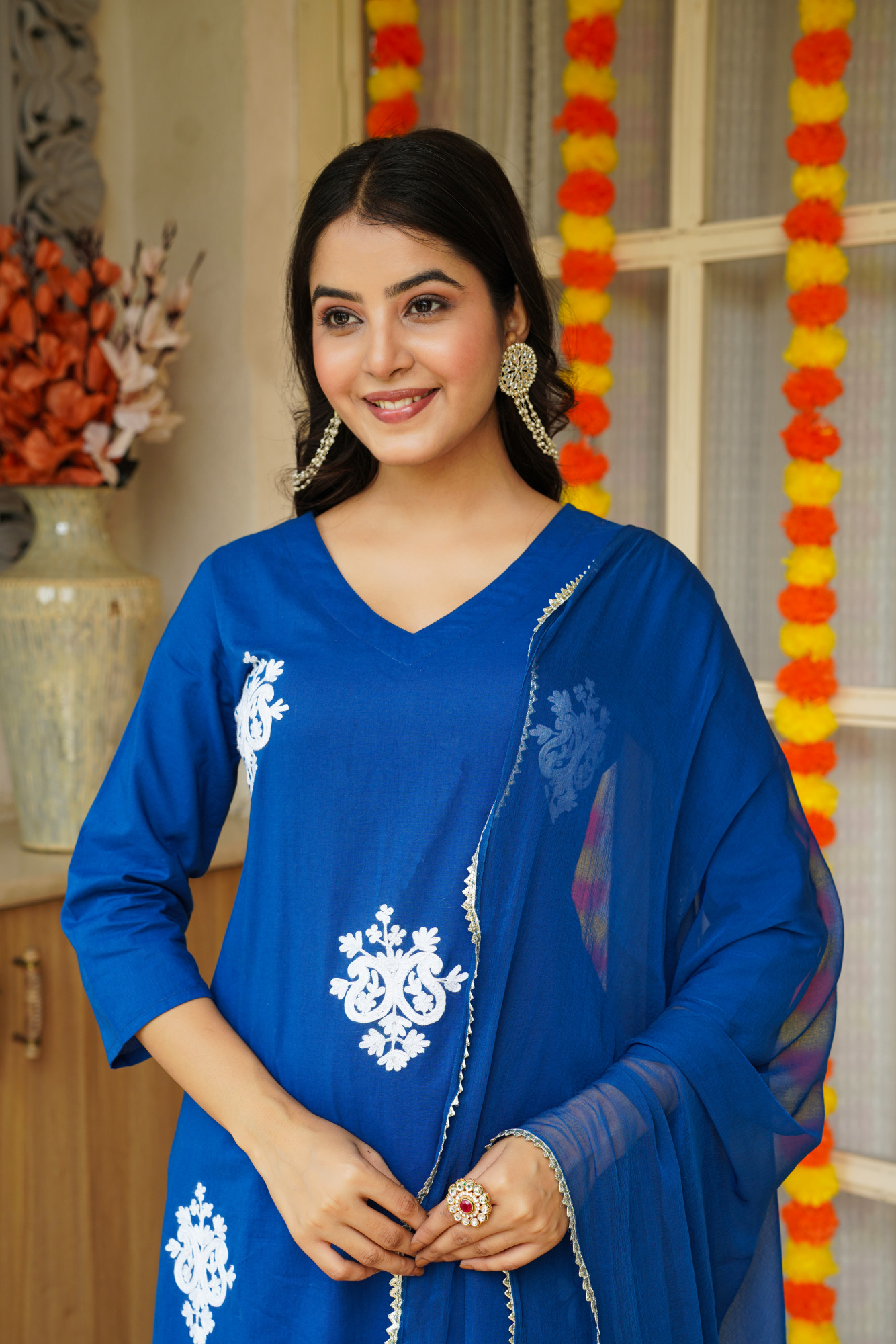 ROYAL BLUE AARI KURTA SET