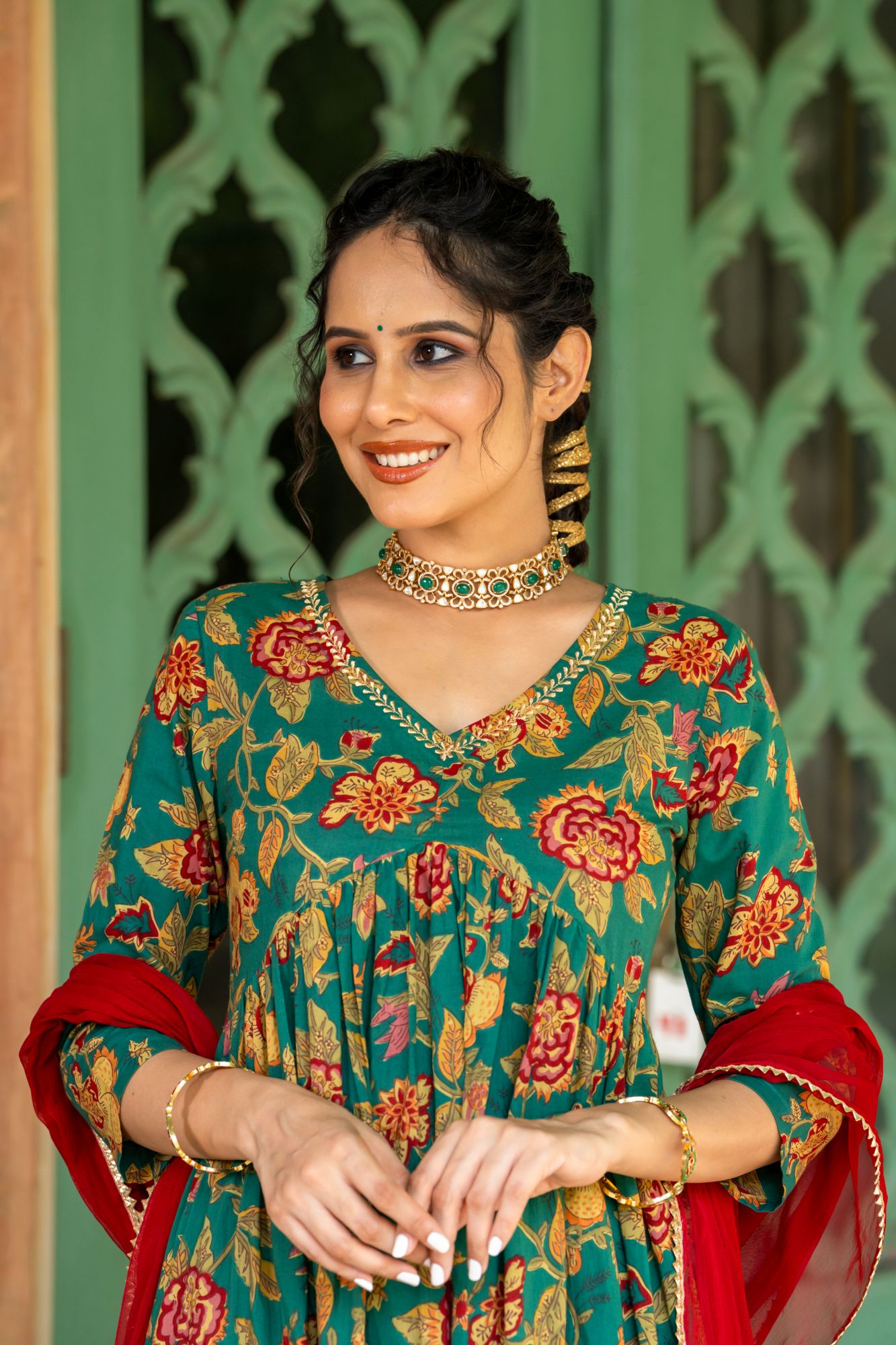 SEA MIST ZARI KURTA SET