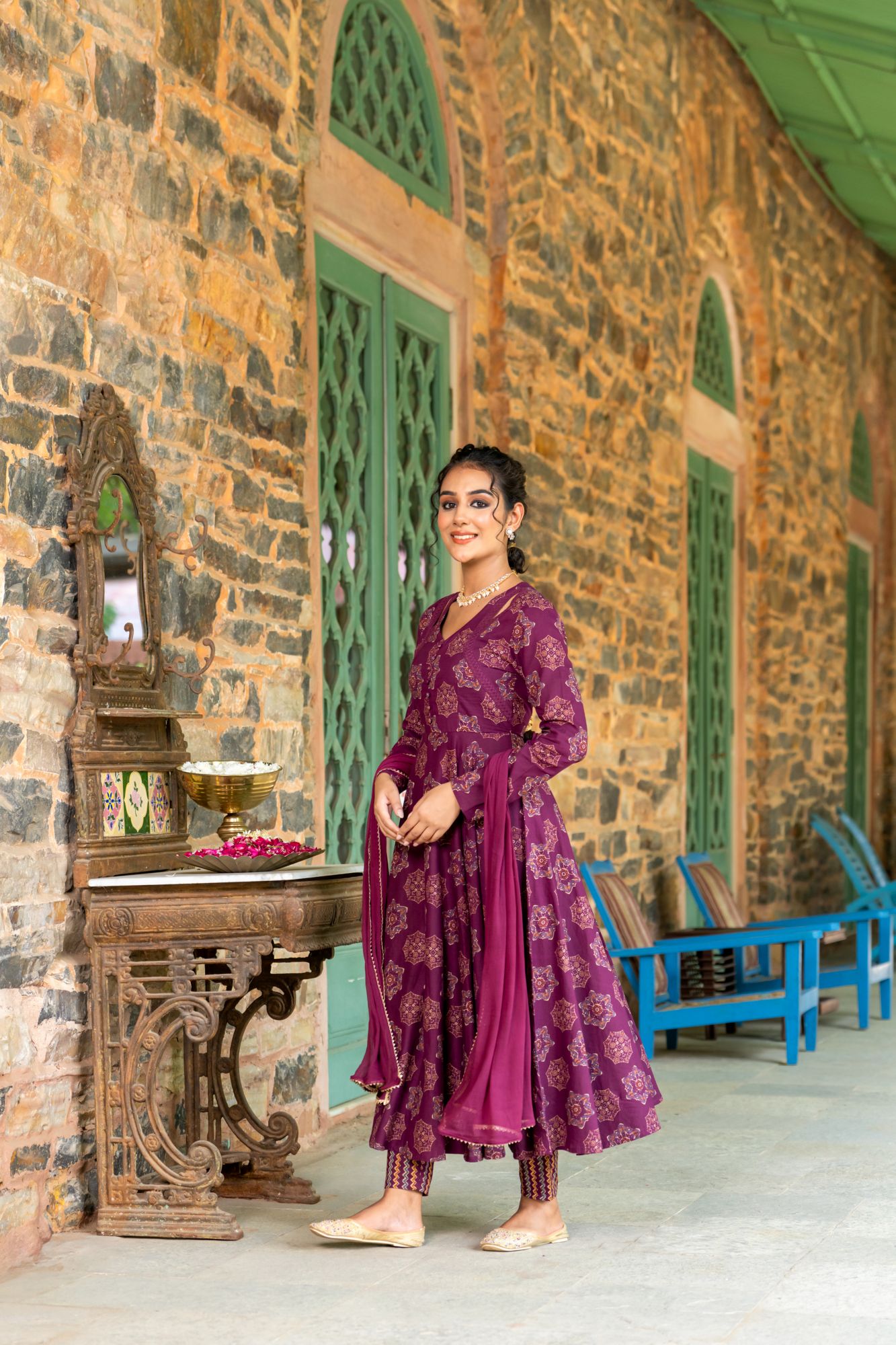 REGAL VINE CHARM ANARKALI SET