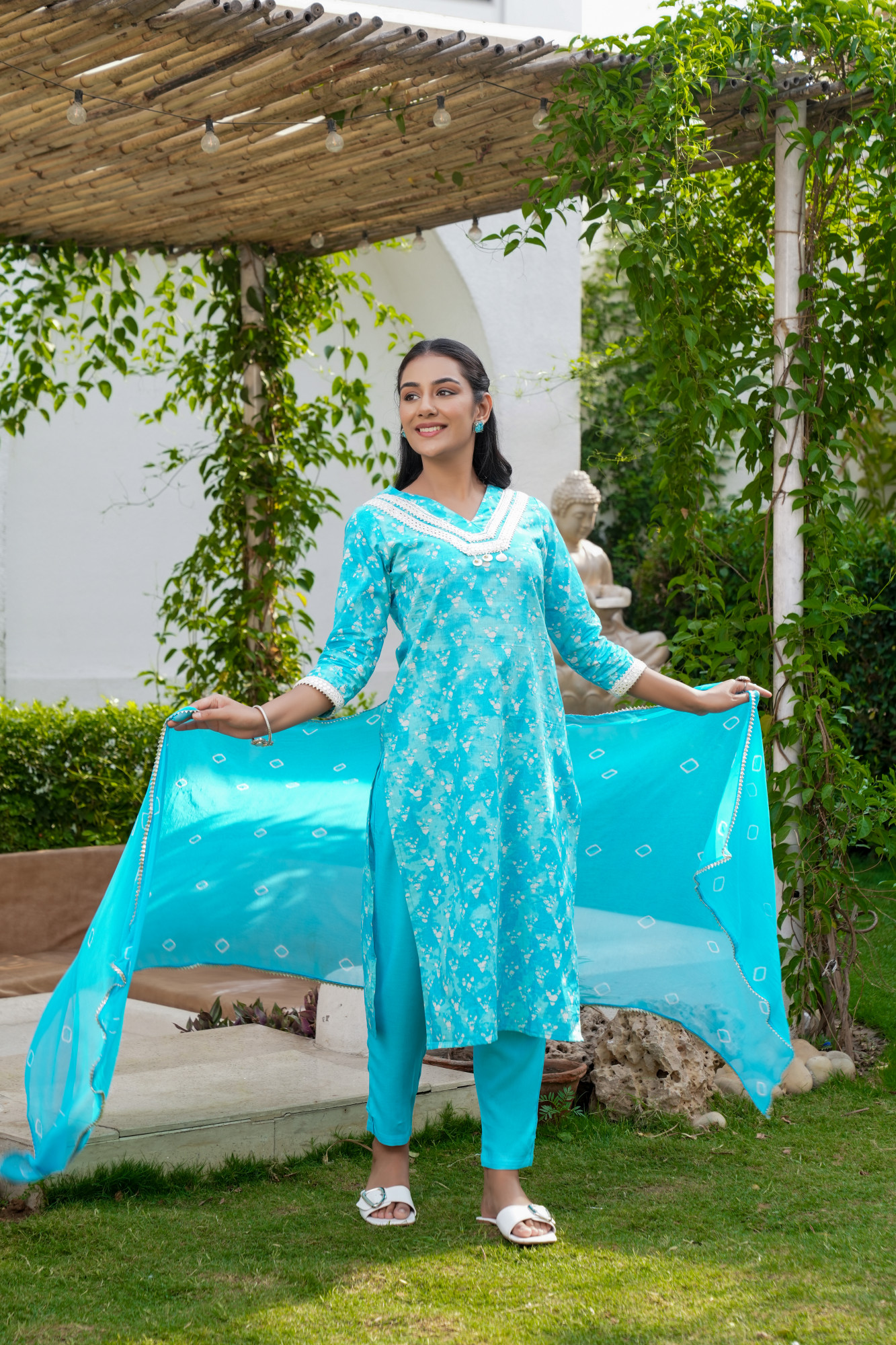 SEASHELL PRINTED COTTON SUIT SET