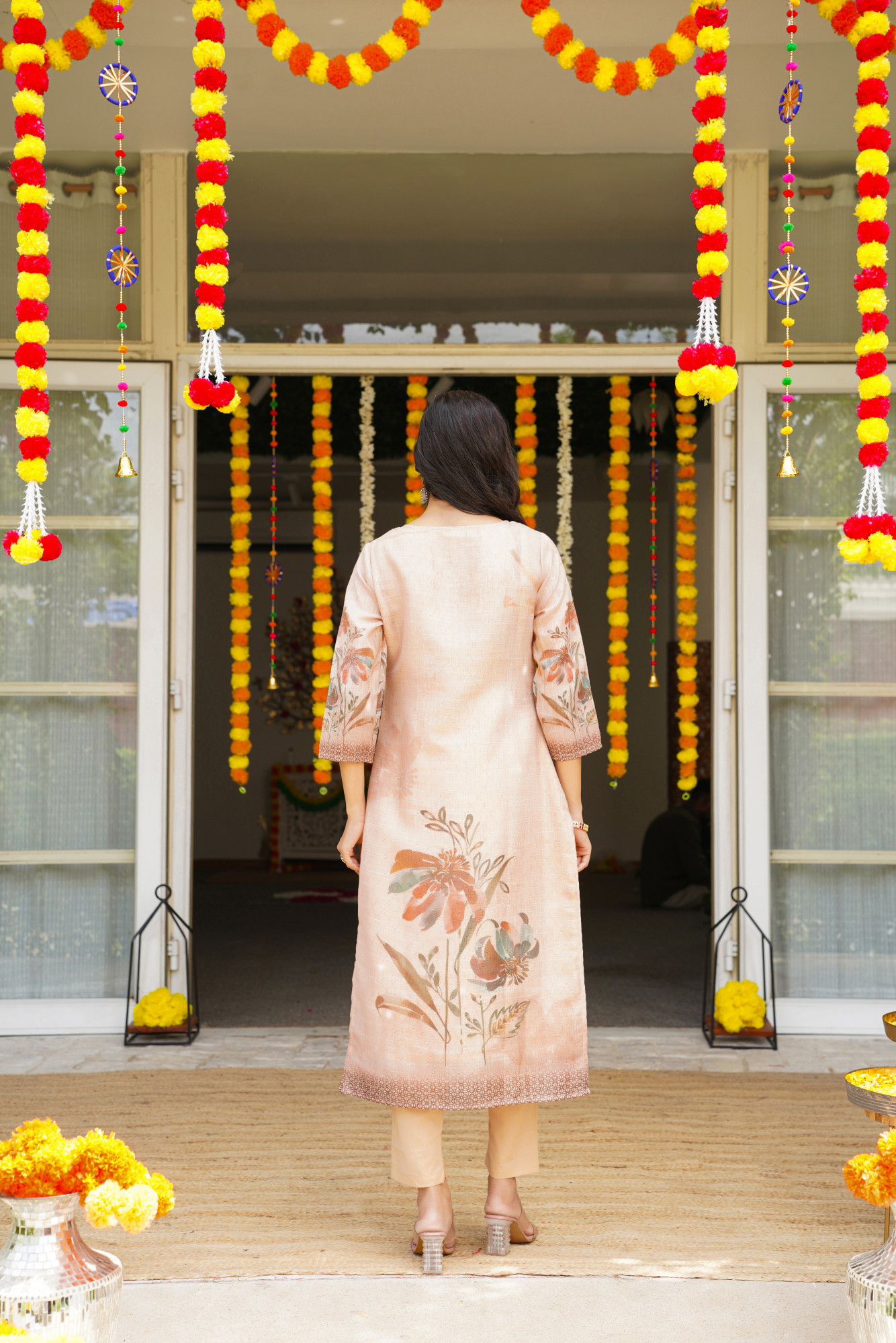 BEIGE GRACE JUTE KURTA SET
