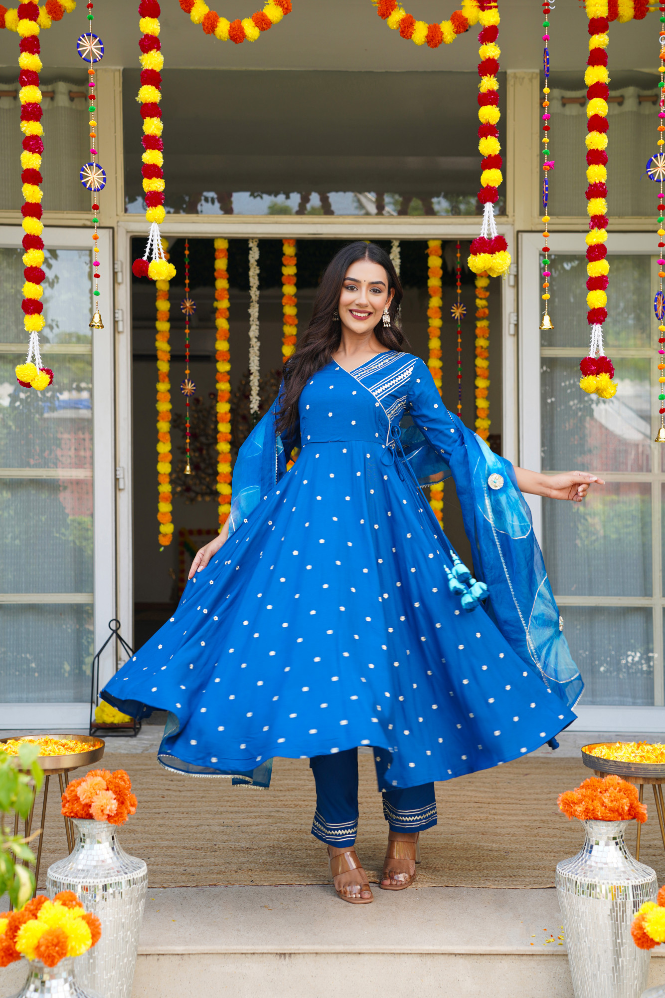 AZURE GLOW ANARKALI SET