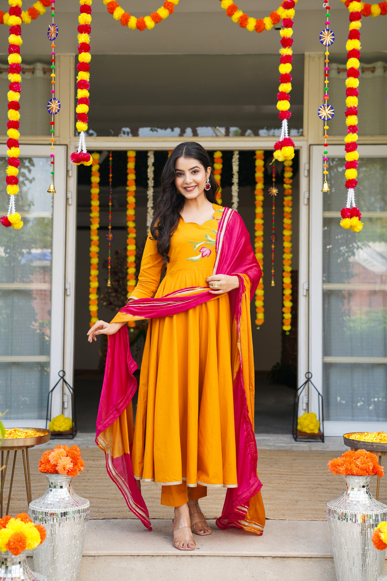 GOLDEN GRACE ANARKALI SET