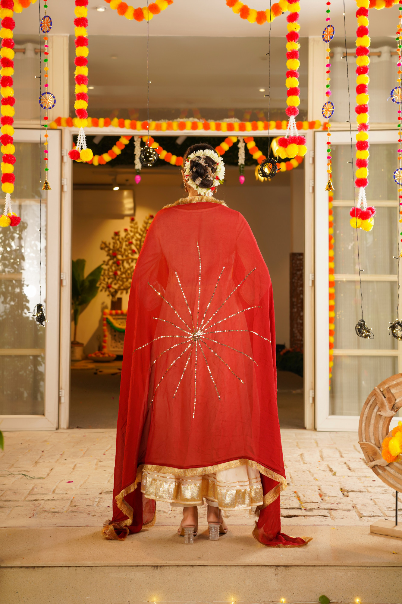 GLOWRA CREWAM CHANDERI ANARKALI SET