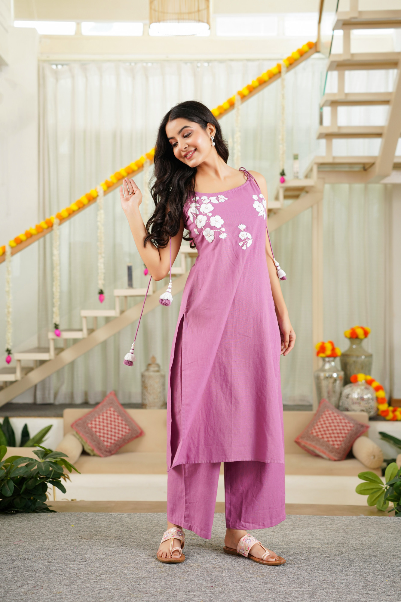PEACH LUXE KURTA SET