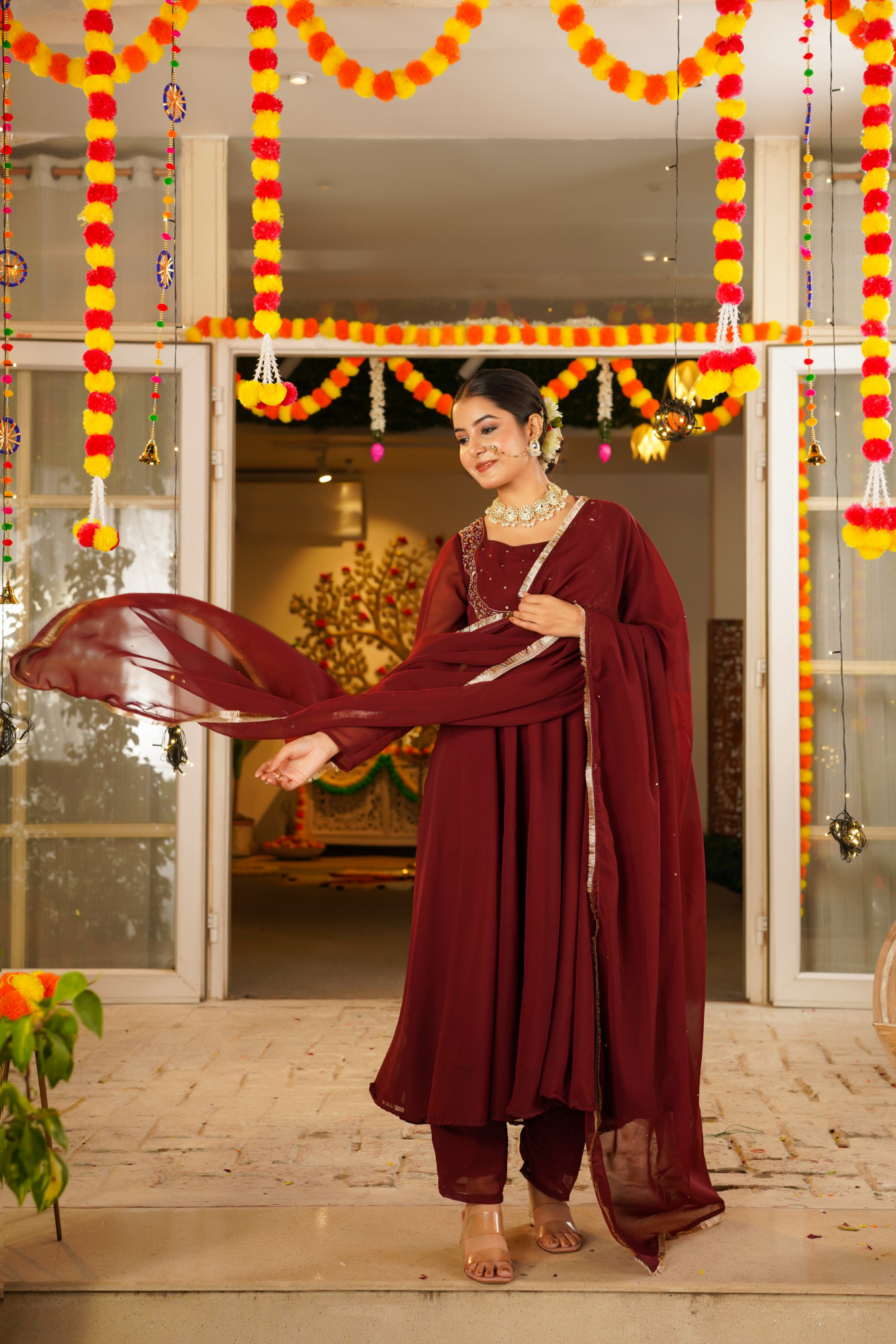 WINE ROYALE ANARKALI SET