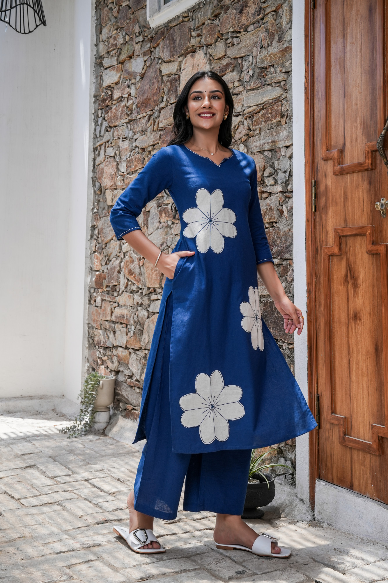 OCEAN MIST BLUE PATCH COTTON SET