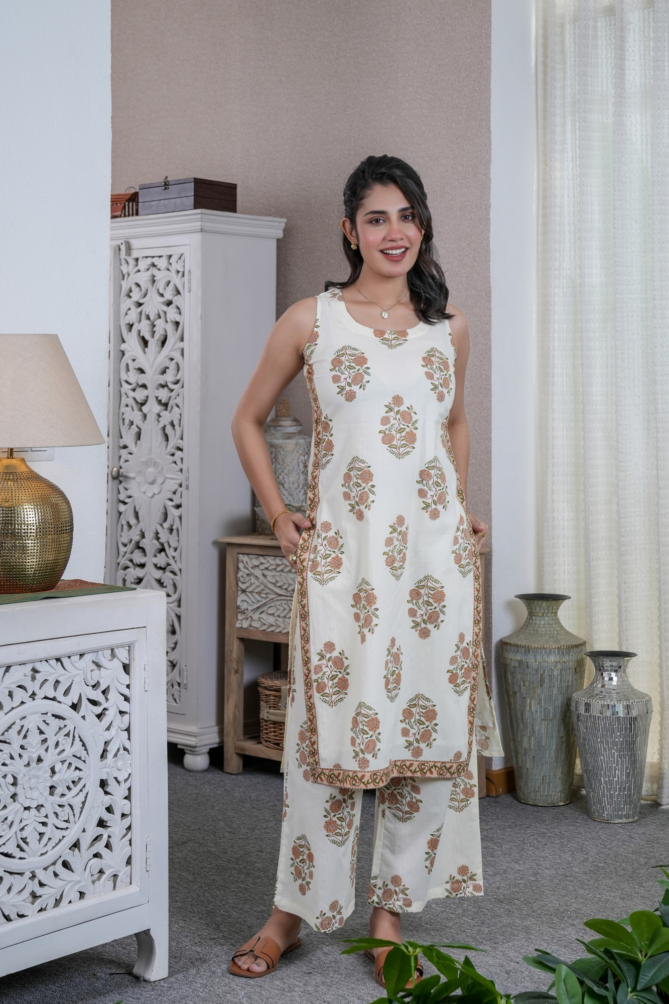 HEMA CREAM COTTON SET