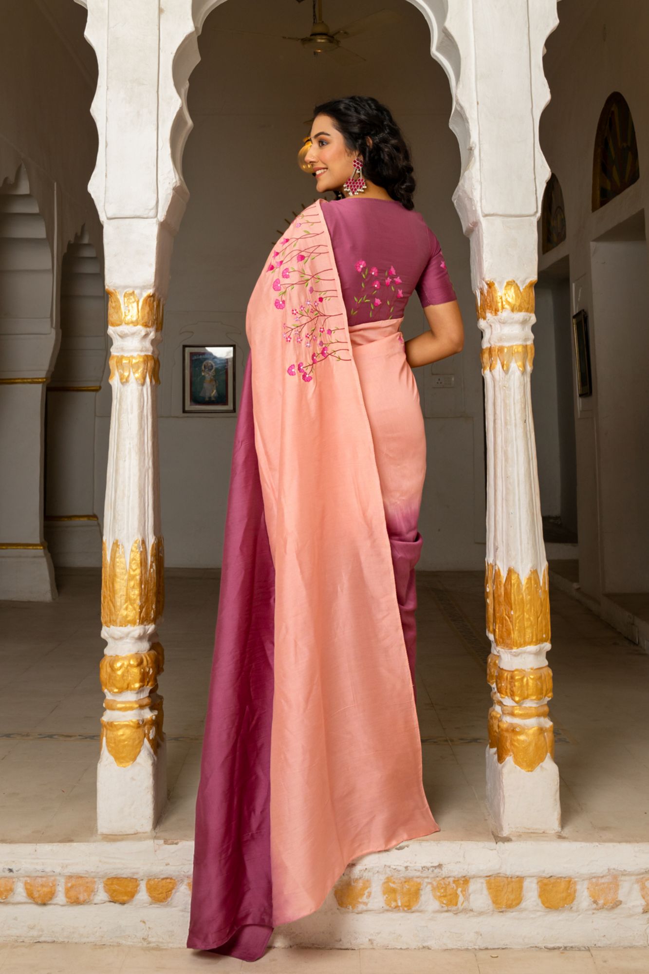 FLORENTIA CHANDERI EMBROIDERY SAREE