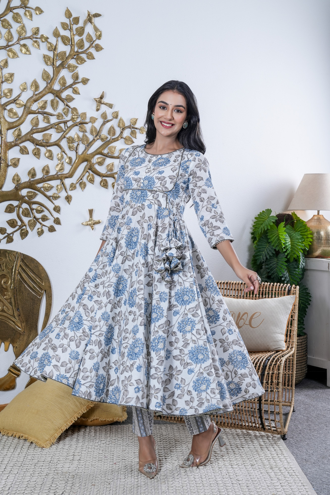 NEEL BUTI PRINTED COTTON SET