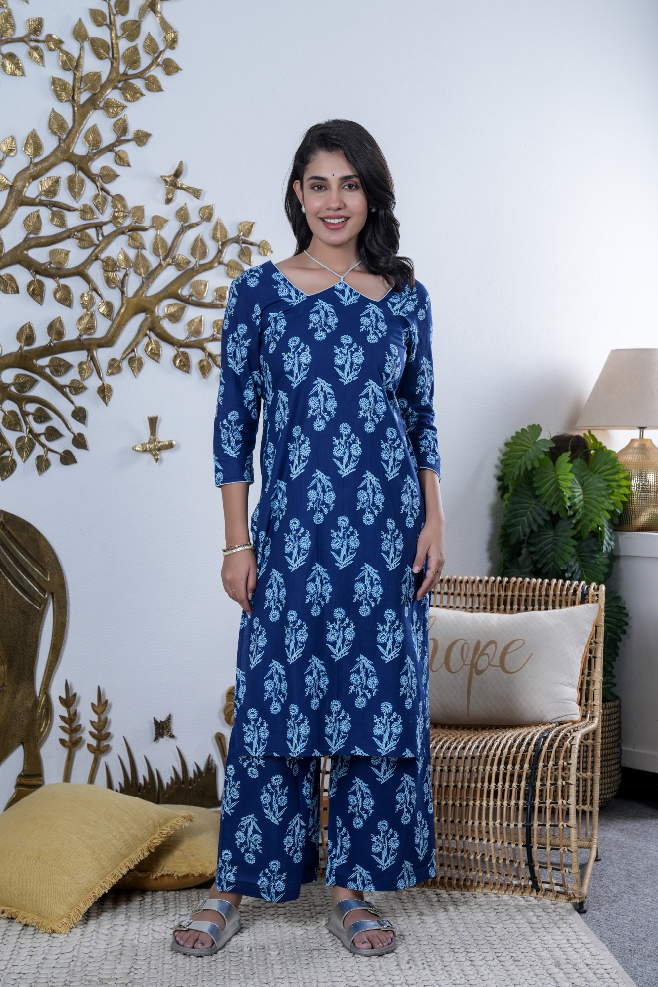 INDIRA NEEL COTTON SET