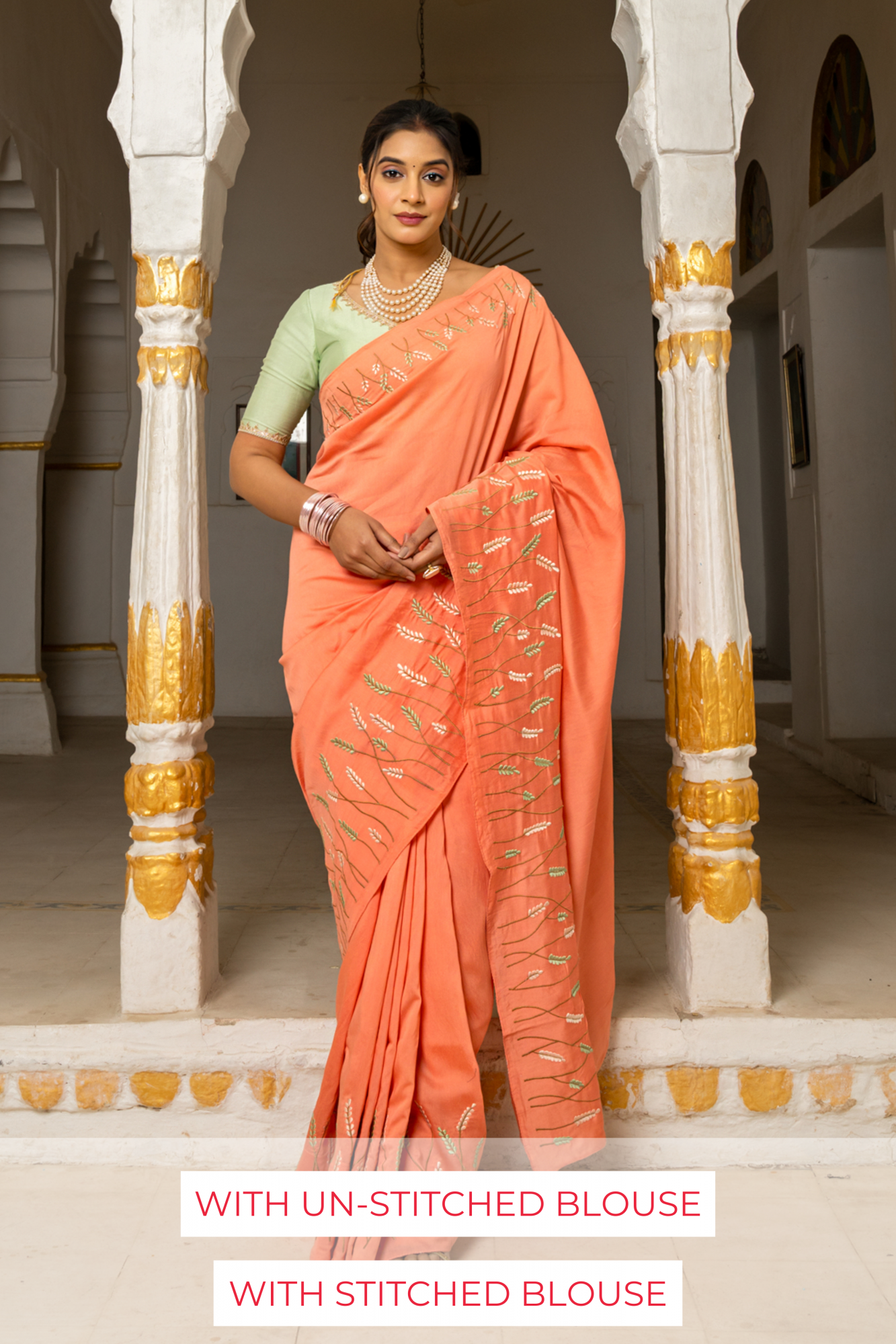 MAHIRA CHANDERI EMBROIDERY SAREE