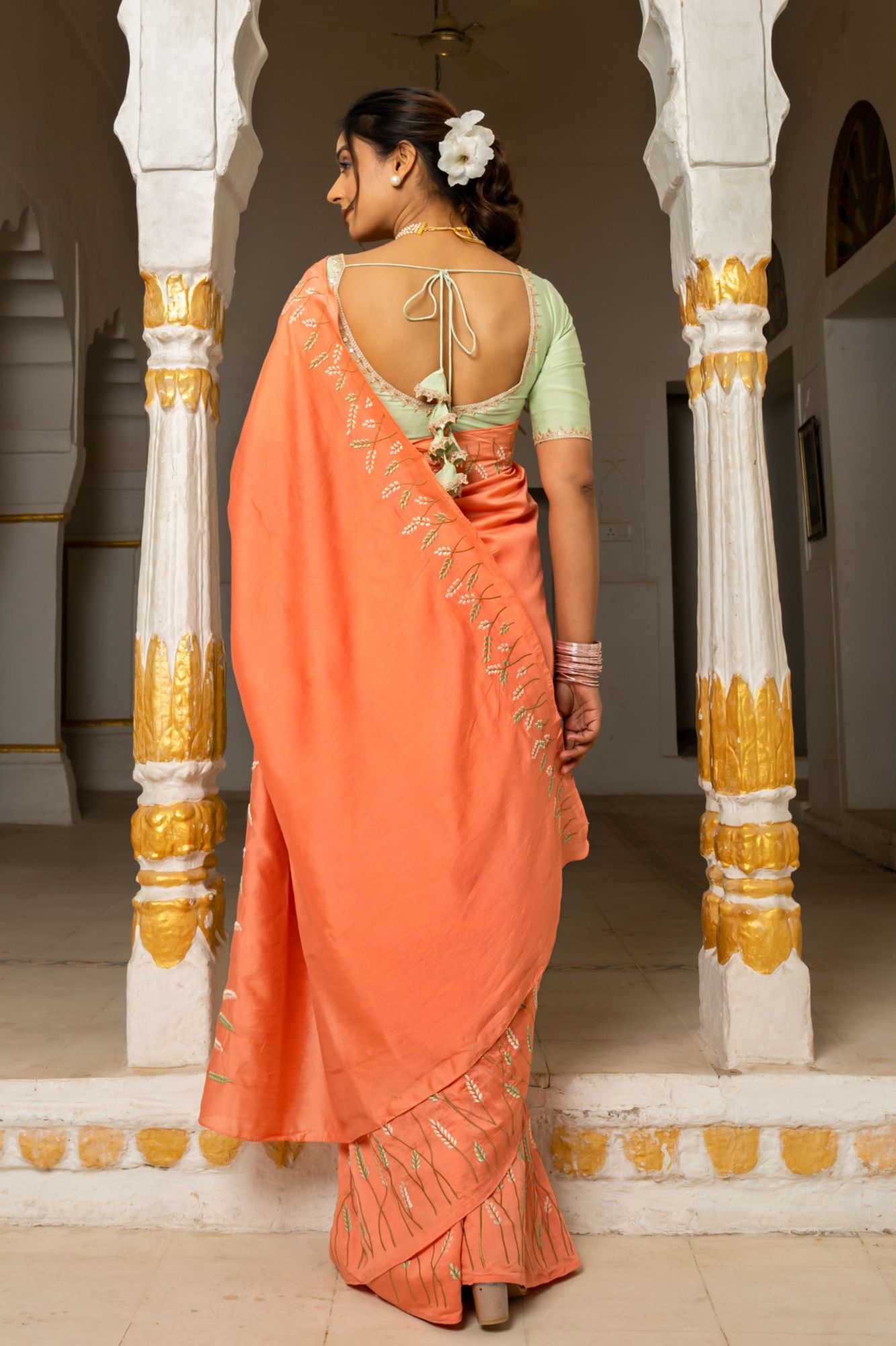 MAHIRA CHANDERI EMBROIDERY SAREE