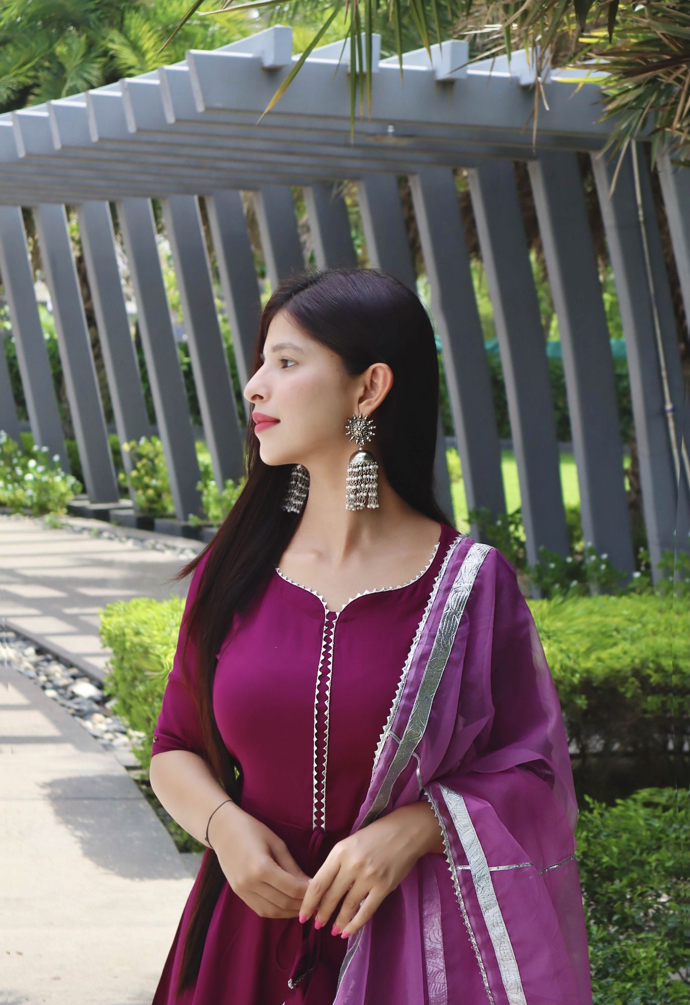 PURPLE EMBELLISHED SHARARA SET