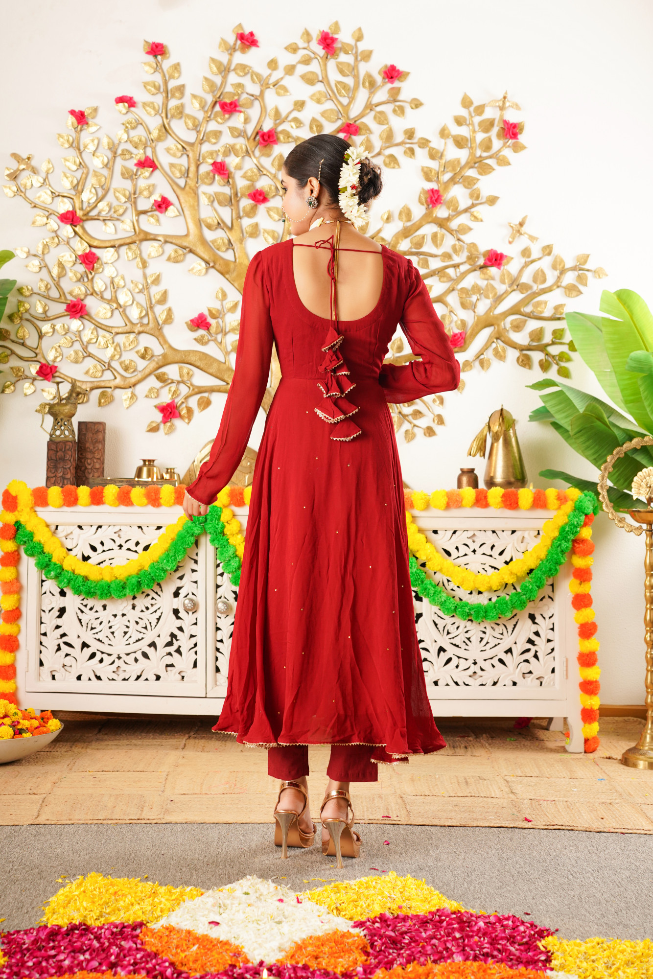 ZYRA MAROON ANARKALI SET