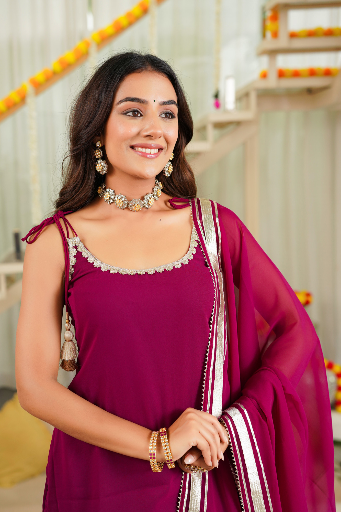 CLARA WINE SHARARA SET