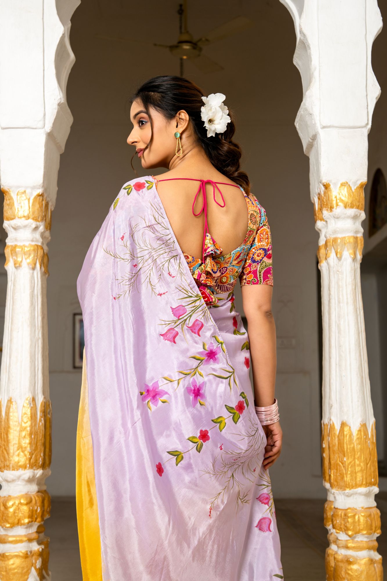 RANGVI SILK HAND-PAINTED SAREE