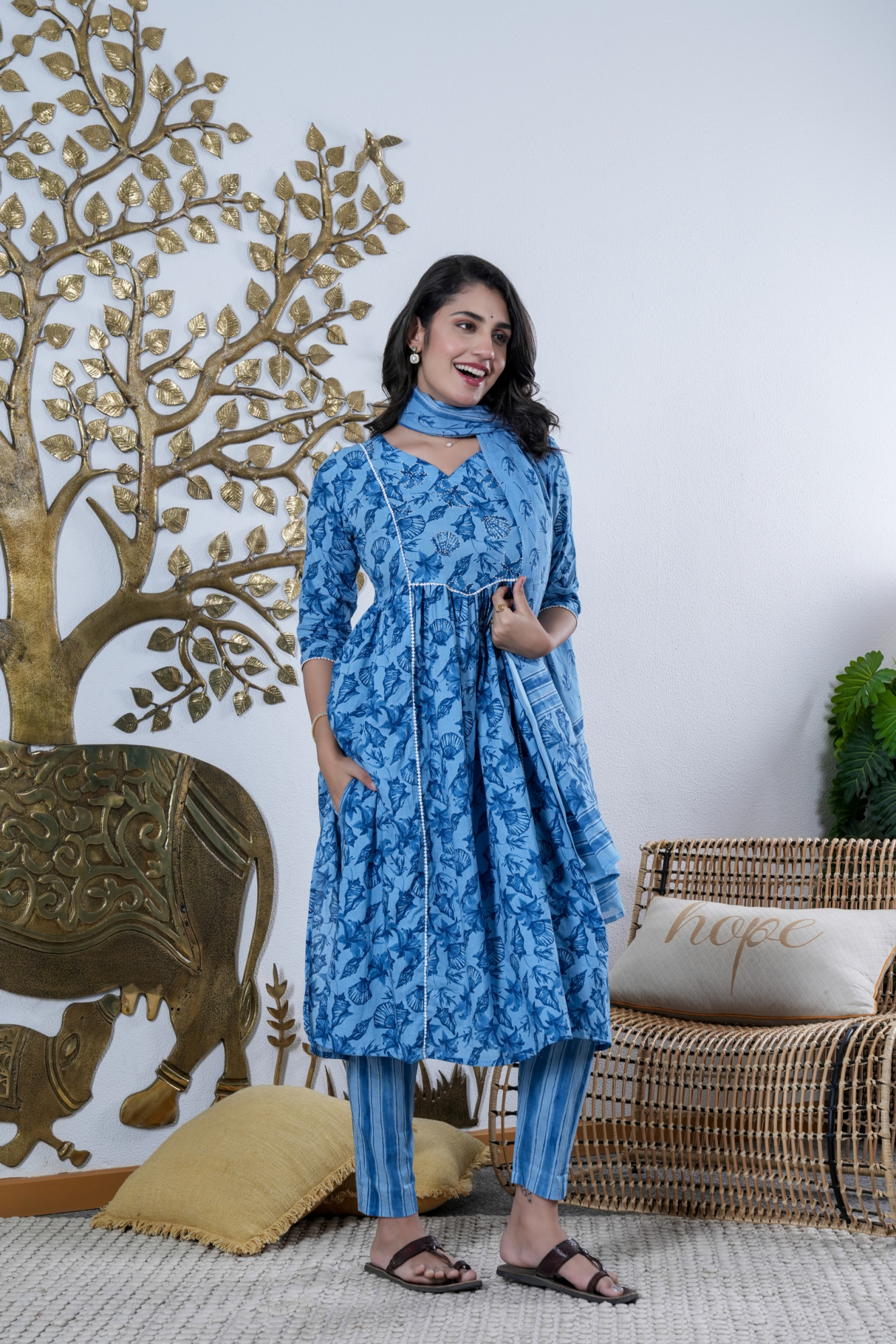 NEEL KANTHA BHARAI COTTON SUIT