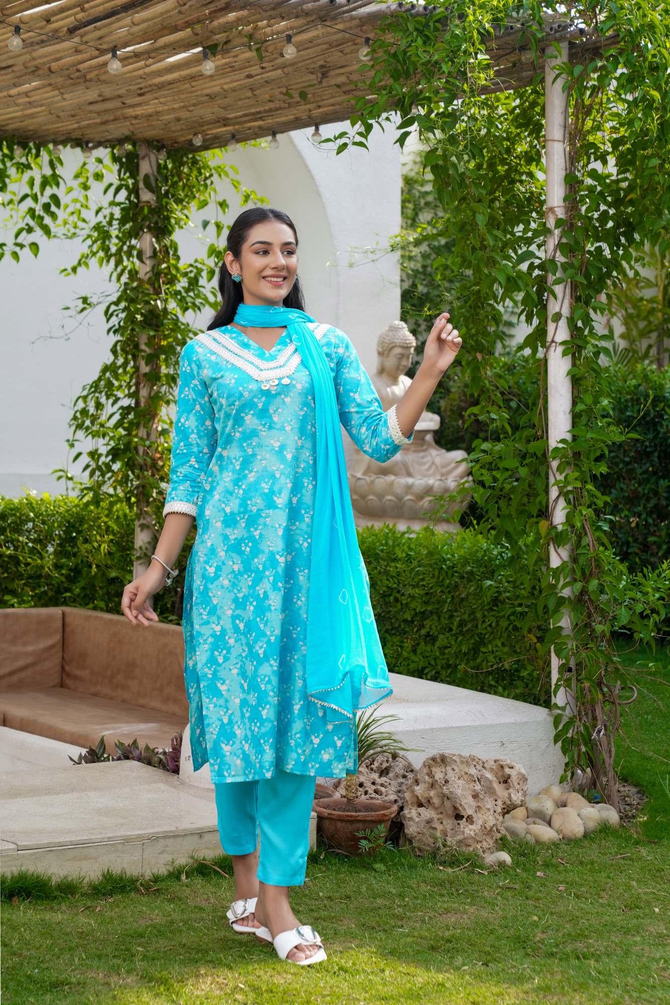 SEASHELL PRINTED COTTON SUIT SET