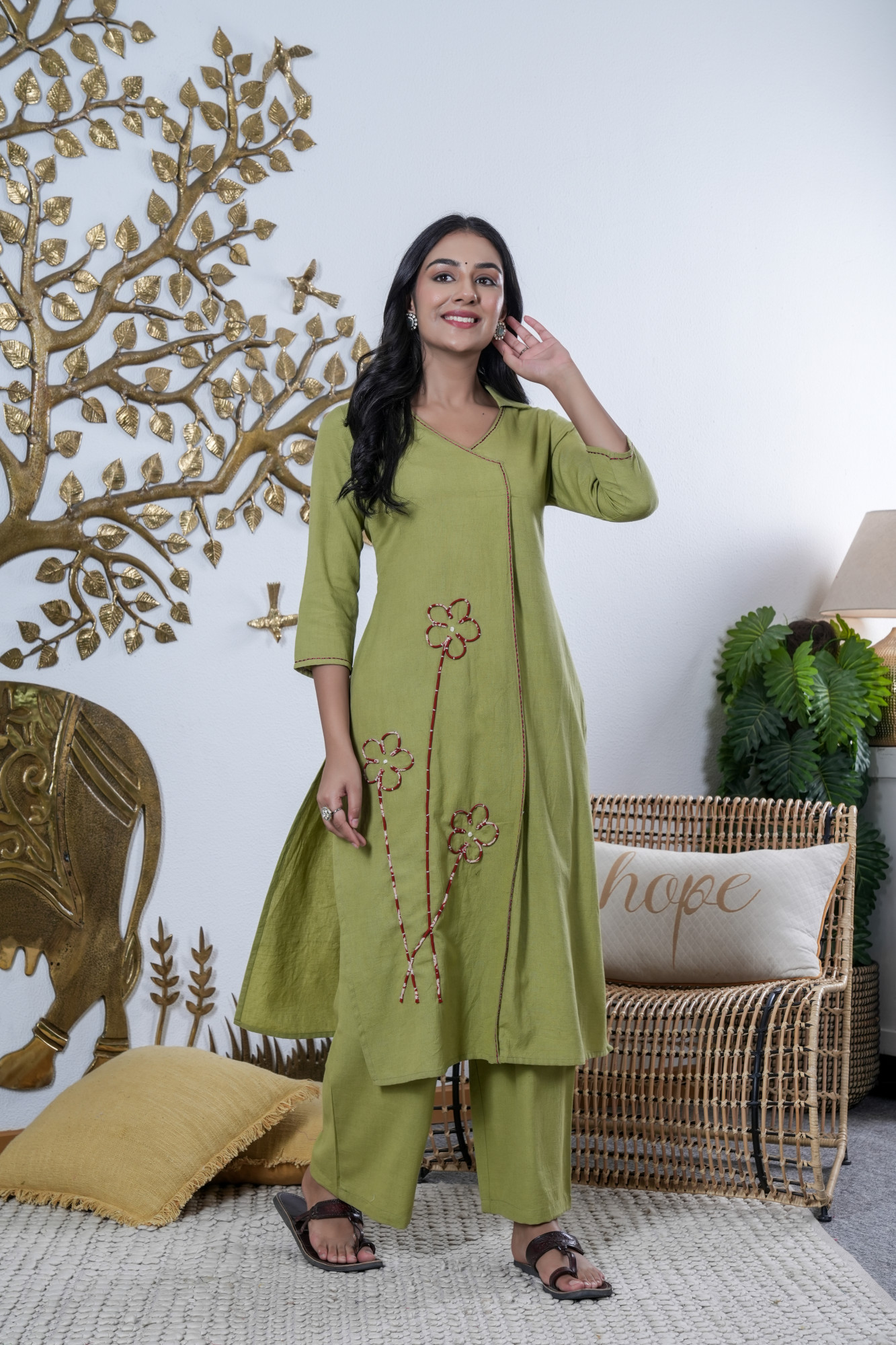 OLIVE BLOOM COTTON FLEX SET